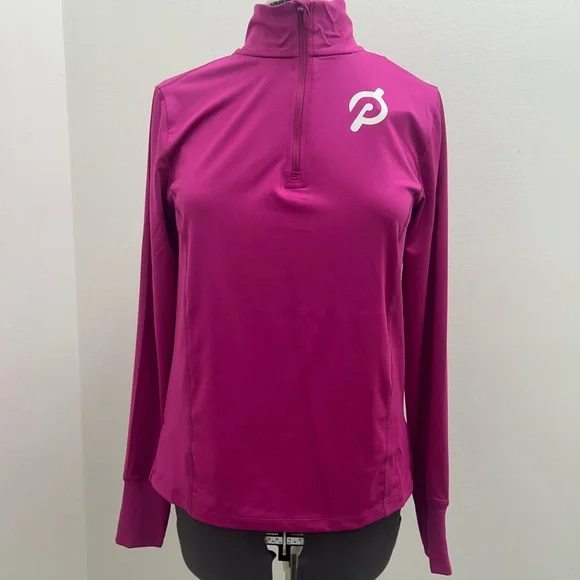 Peloton Women's Magenta Quarter-Zip Sweatshirt - Picture 1 of 12
